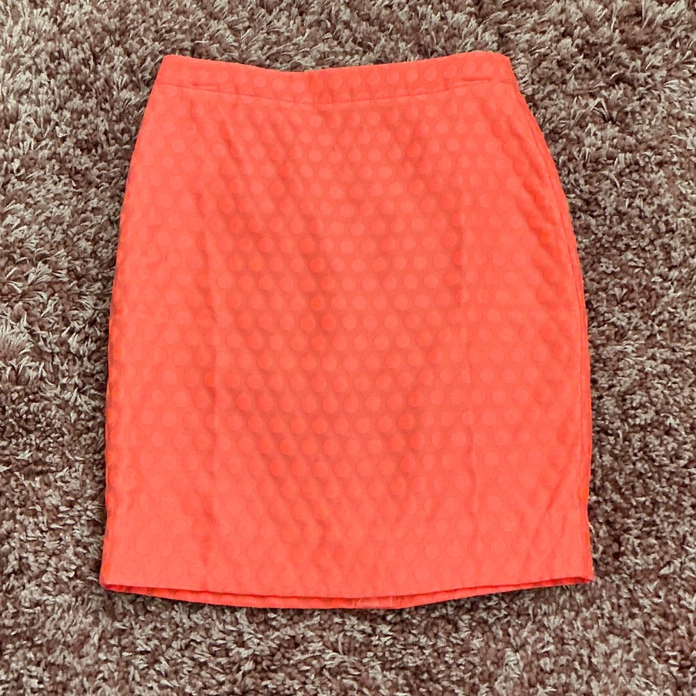 J. Crew hot pink dot Pencil Skirt